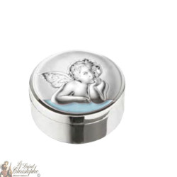 Scatola d'argento per denti da latte - blu