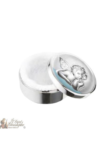 Scatola d'argento per denti da latte - blu