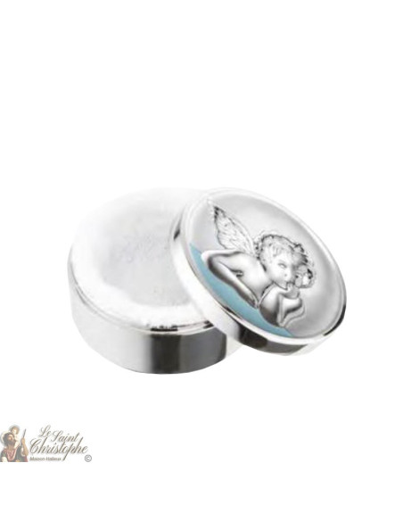 Boîte en argent pour dents de lait - bleu