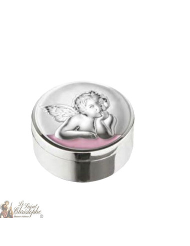Boîte en argent pour dents de lait - rose