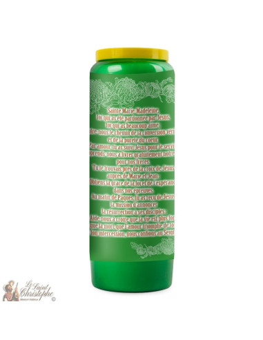 Candle of green novena to Saint Mary Magdalene - 20 pieces