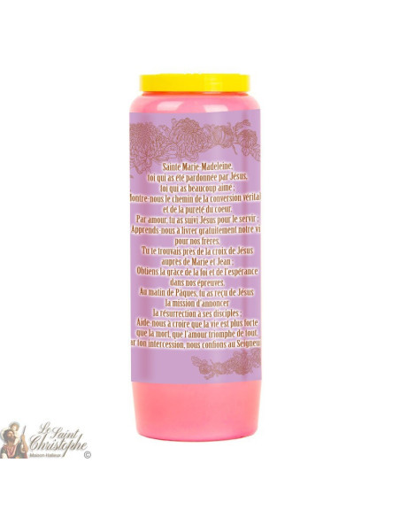 Pink Novena Candle to Saint Mary Magdalene - 20 pieces
