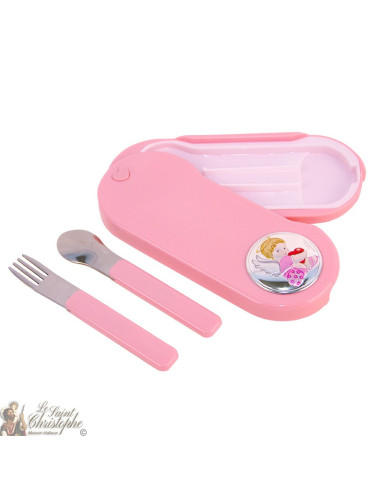 Set di posate rosa per bambini - 3