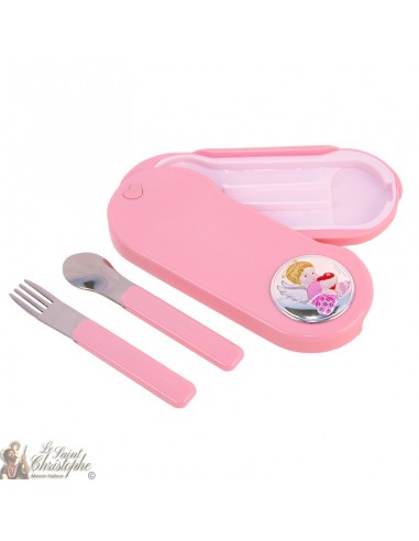 Set de couverts pour bébé rose - 3