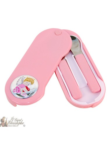 Set di posate rosa per bambini - 3