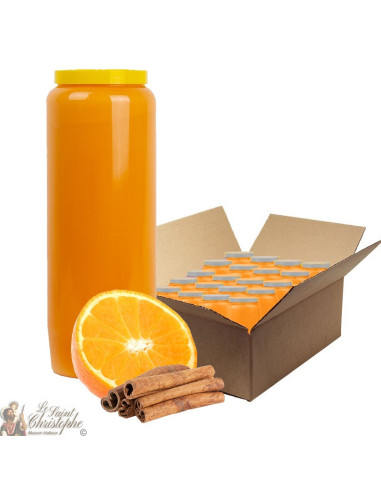 Bougie de neuvaine parfumée à l'orange et la cannelle- carton 20 pièces
