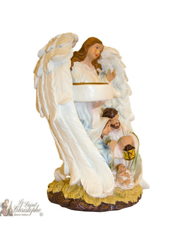 Crèche de Noël Ange bougeoir - 19 cm