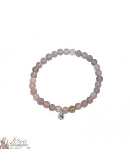 Bracelet en pierre naturelle Agate grise