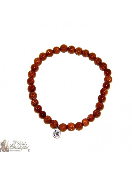 Gold stone beads bracelet