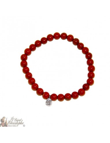 Bracelet en jaspe rouge naturel