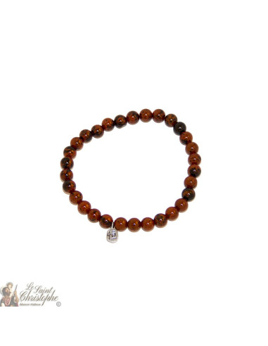 Bracelet en pierre naturelle Obsidienne acajou