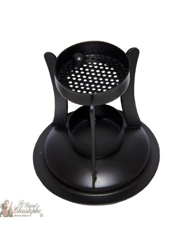 Incensario de hierro forjado negro