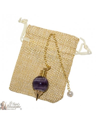 Gilded Sephroton Pendulum in stone - amethyst