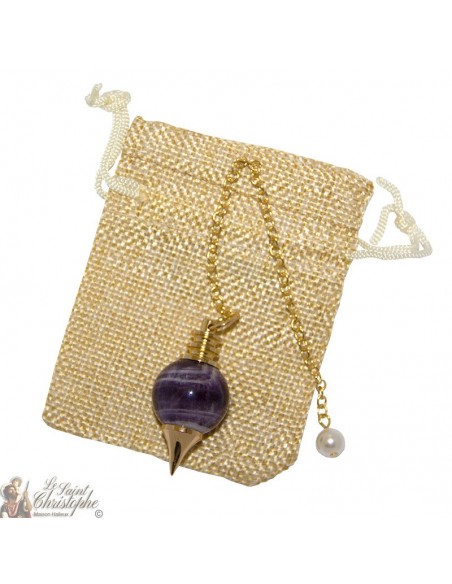 Gilded Sephroton Pendulum in stone - amethyst