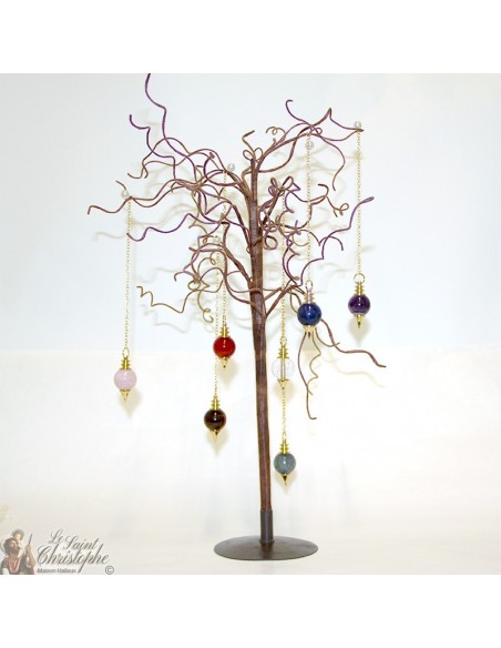 Gilded Sephroton Pendulum in stone - amethyst