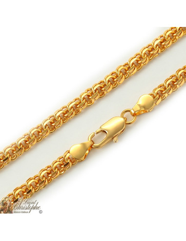 Chaîne plaquée or 24K doubles maillons entrelacés 55 cm