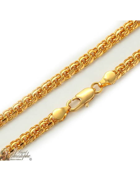 24K gold-plated double interlaced links chain 55 cm