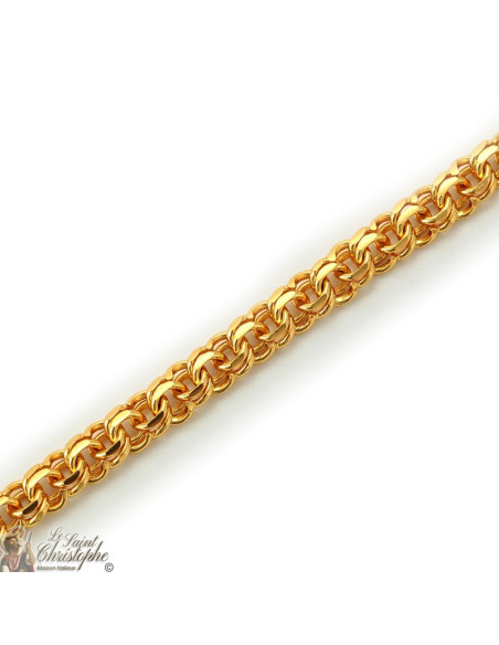 24K gold-plated double interlaced links chain 55 cm