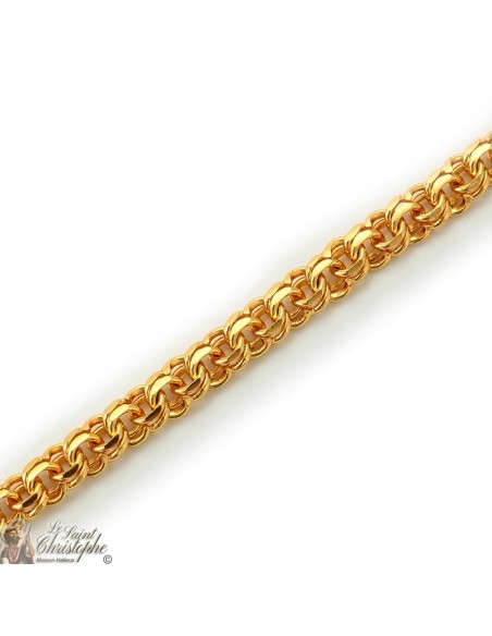 Chaîne plaquée or 24K doubles maillons entrelacés 55 cm