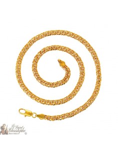 24K gold-plated double interlaced links chain 55 cm