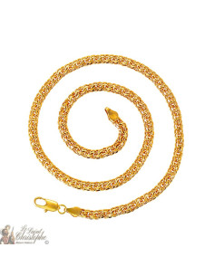 24K vergulde dubbele gevlochten schakelketting 55 cm