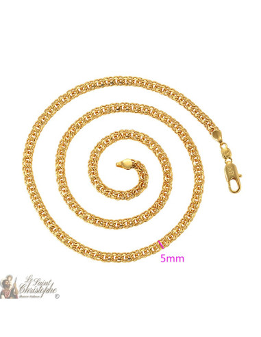 24K gold-plated double interlaced links chain 60 cm