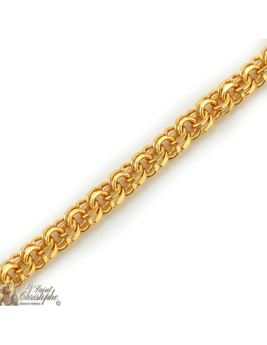 Chaîne plaquée or 24K doubles maillons entrelacés 60 cm