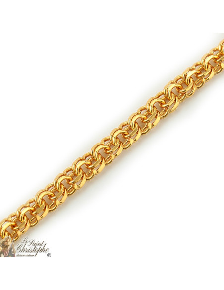 24K vergulde dubbele gevlochten schakelketting 60 cm