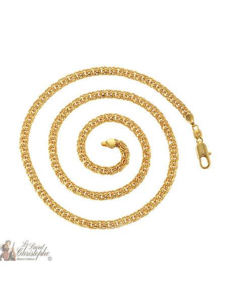 24K gold-plated double interlaced links chain 60 cm