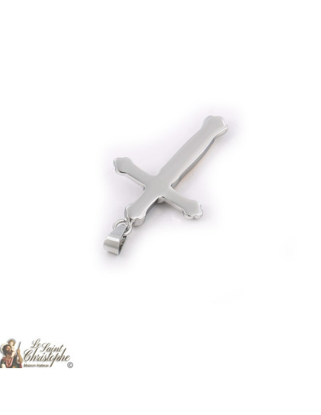 Anhänger silbernes Kreuz und goldene Feder