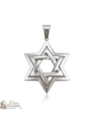 Silver pendant star of David