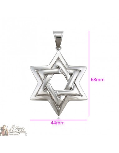Pendentif argenté étoile de David