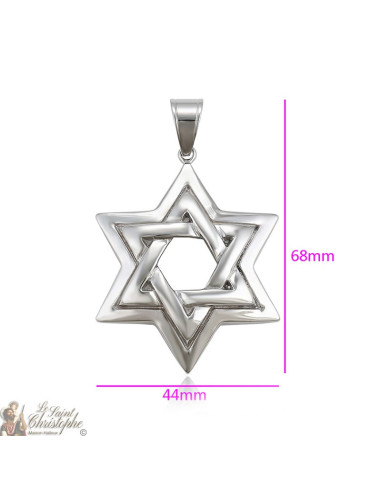 Silver pendant star of David