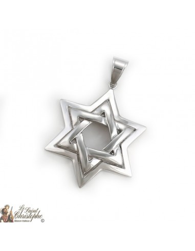 Zilveren hanger ster van David