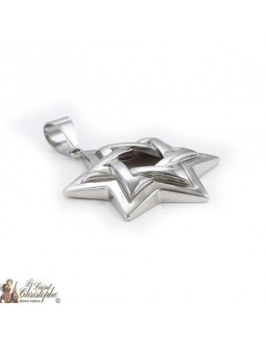 Pendentif argenté étoile de David