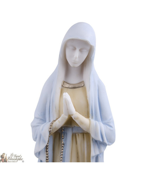 Figur der Jungfrau von Banneux aus farbigem Alabaster - 39 cm