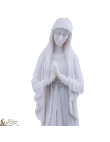 Statue of the Virgin of Banneux in alabaster - 39 cm
