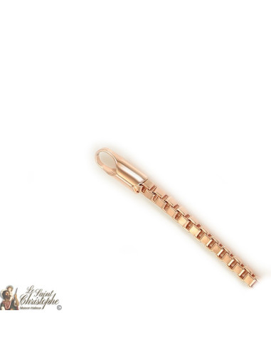 Roségoldfarbene, plattierte Venezianerkette 60 cm - 25mm