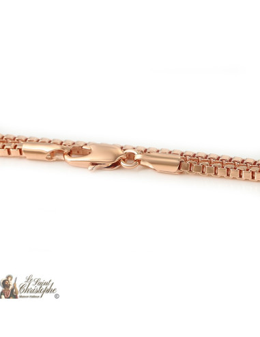 Roségoldfarbene, plattierte Venezianerkette 60 cm - 25mm