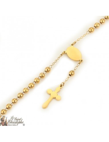 Bracelet dizaine plaqué or 24K