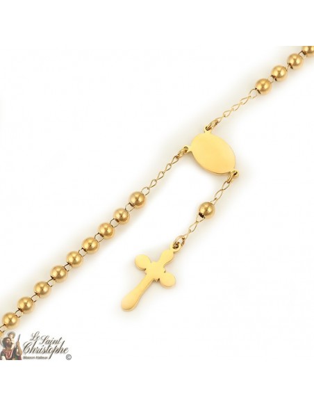 Bracelet dizaine plaqué or 24K