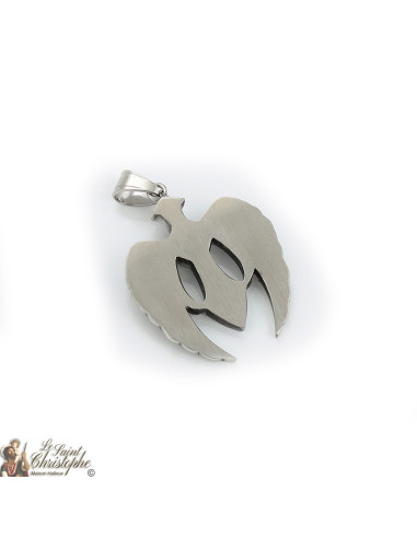 Silber-Anhänger geflügeltes Kreuz Granat