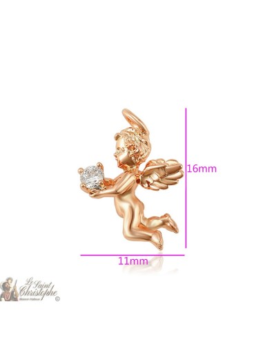 Engel Roségold-Anhänger mit Kristall