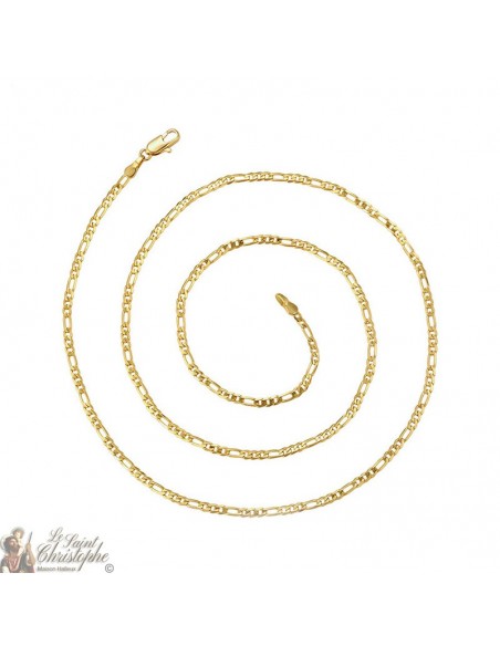 Catena Figaro placcata oro 24K 60 cm