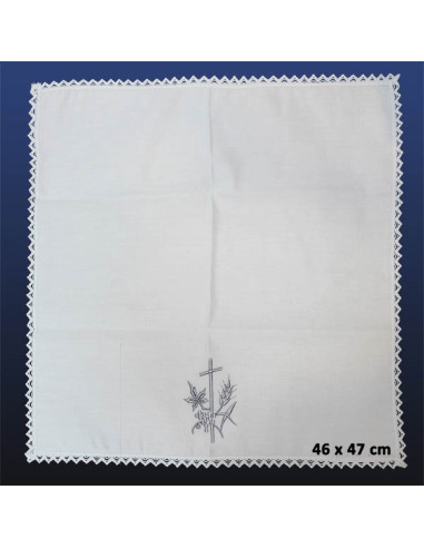 Manuterge Ensemble complet de linge d'autel - Croix et épis en argent