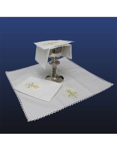Manuterge Complete set of altar linens - Ear of wheat