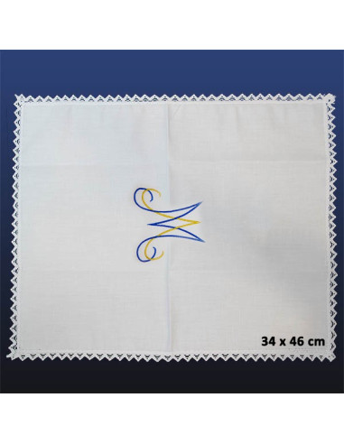 Manuterge Complete set of altar linens - Marian Symbol