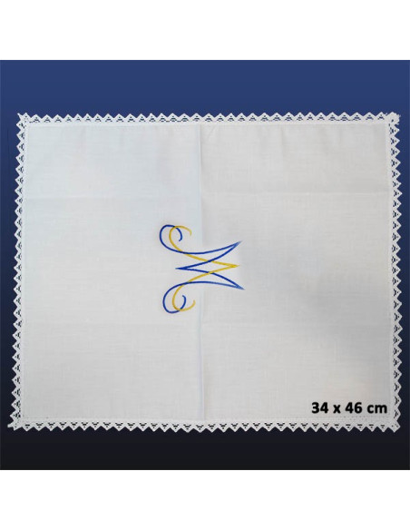 Manuterge Complete set of altar linens - Marian Symbol