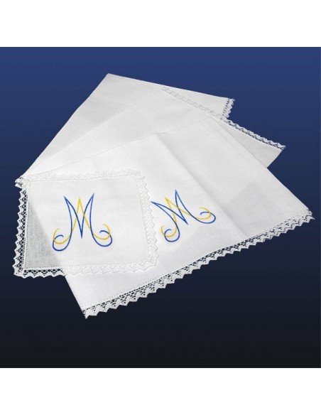 Manuterge Set completo di biancheria per l'altare - simbolo mariano