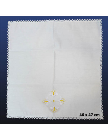 Manuterge Ensemble complet de linge d'autel - Fleur blanche